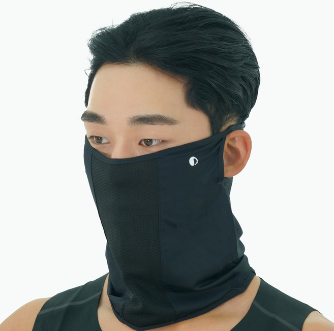 유에서무 자외선 차단 쿨링 마스크, 블랙, 1개