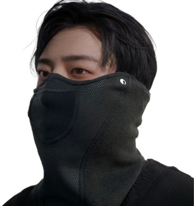 유에서무 벨크로 방한 안면 스포츠 마스크, 블랙, 1개