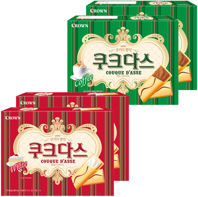 쿠크다스 화이트 토르테 289g 2p + 커피 289g 2p, 1세트
