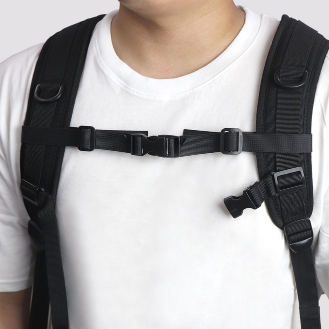 리빙홈디테일 가방 흘러내림 방지 고정 버클 스트랩 체스트 벨트, 블랙, 1개