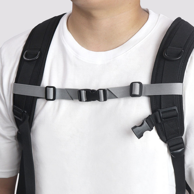 리빙홈디테일 가방 흘러내림 방지 고정 버클 스트랩 체스트 벨트, 그레이, 1개