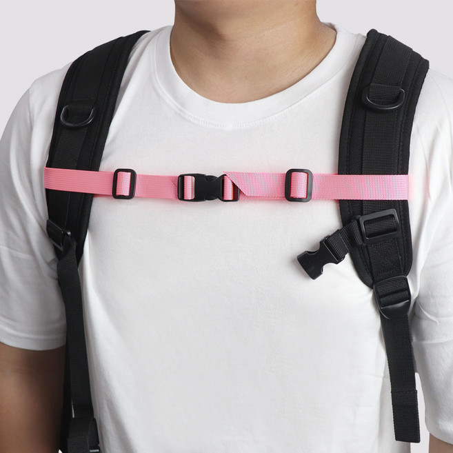 리빙홈디테일 가방 흘러내림 방지 고정 버클 스트랩 체스트 벨트, 핑크, 1개