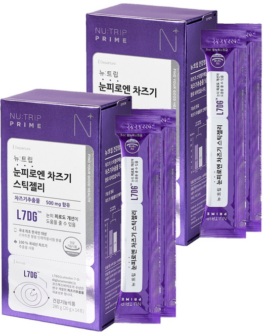 뉴트립 눈피로엔 차즈기 스틱젤리 14포, 2개, 280g