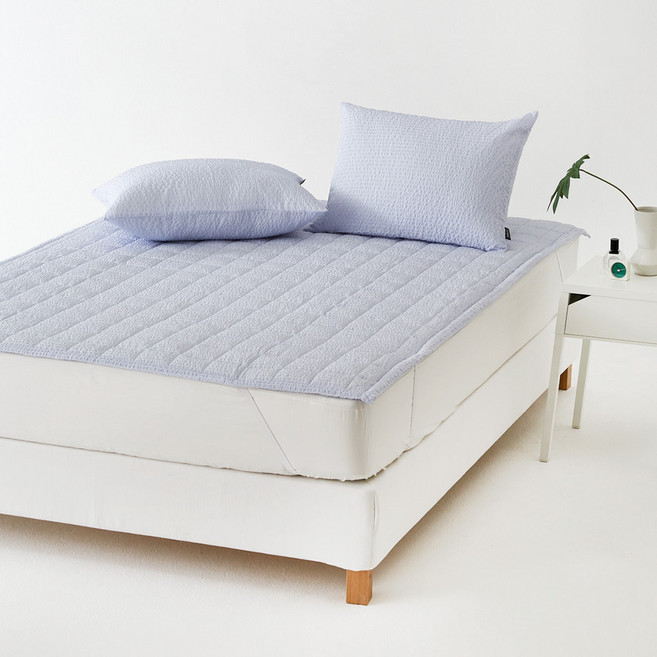 라뽐므 브리즈 인견 시어서커 여름 밴딩 패드, 오션퍼플