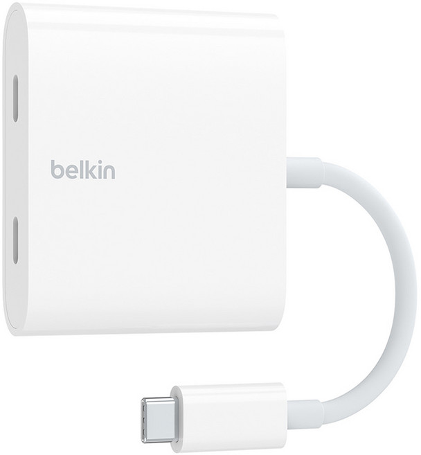 벨킨 C타입 듀얼 젠더 데이터 10Gbps + 100W 충전기 WCZ002bt, 화이트, 1개