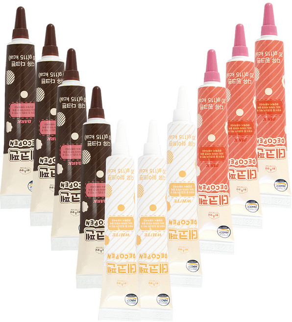 상상앤드 디유 데코펜 다크 4p + 화이트 3p + 핑크 3p 세트, 1세트, 20g