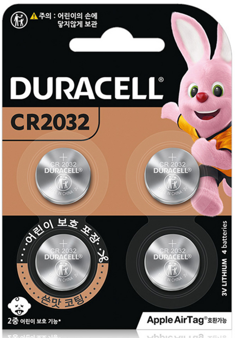 듀라셀 쓴맛코팅 리튬 코인 건전지 CR2032, 4개입, 1개
