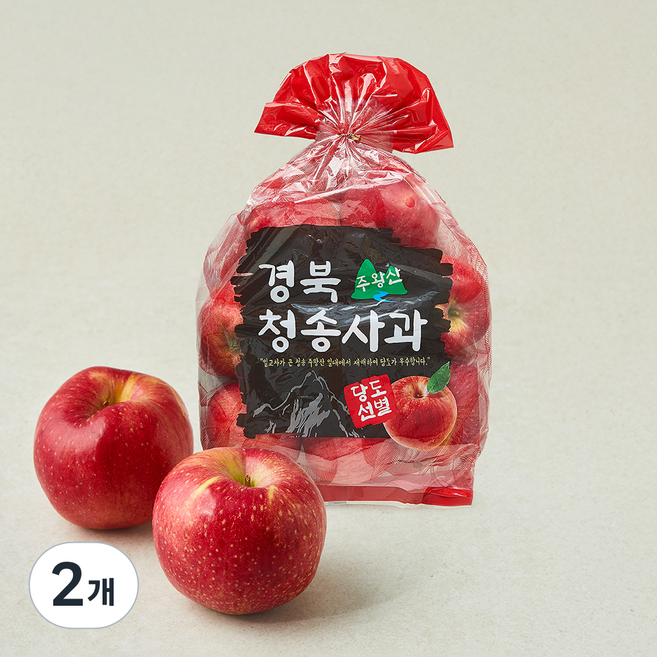 다조은 경북 당도선별 청송 주왕산 사과 소과 8~9입, 1.5kg, 2개