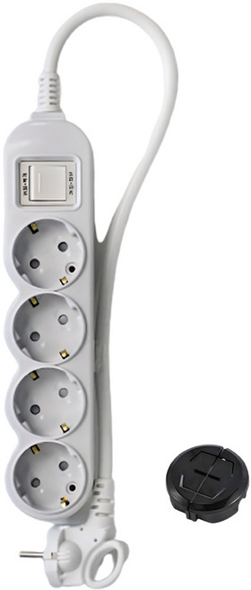 에코파워탭 메인 과부하차단 멀티탭 4구 EPM-L304A + 안전커버 랜덤발송, 40cm, 화이트, 1개