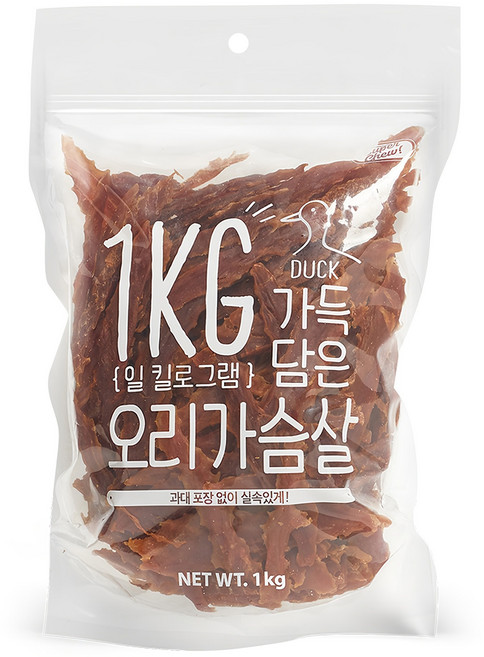 슈퍼츄 강아지 일킬로그램 가득담은 육포, 오리가슴살, 1kg, 1개