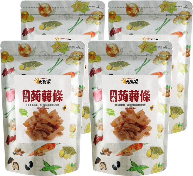 元氣家 高纖五香蒟蒻條, 200g, 4包
