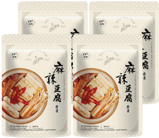 大甲佳旭 麻辣豆腐 全素, 450g, 4包