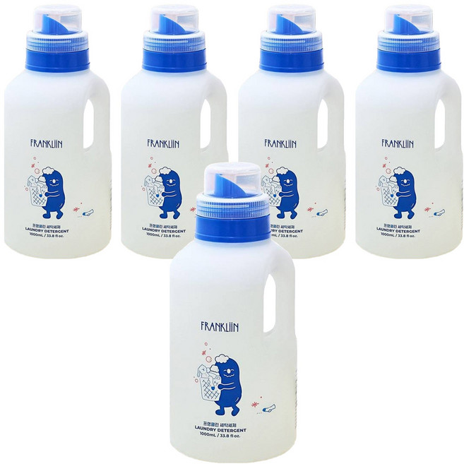 FRANKLIIN 세탁세제 무향, 1L, 5개