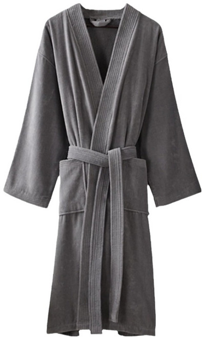 理享家 五星飯店指定款 純棉 七分袖 XL(125 x 65cm) 高品質吸水 浴袍, 灰色