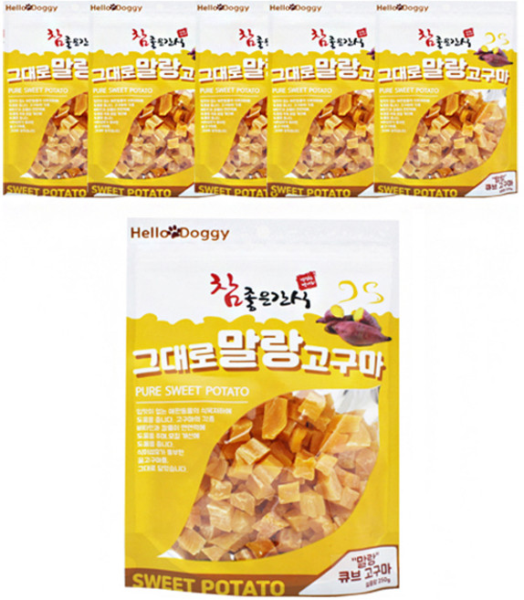 참좋은간식 강아지 그대로 말랑 건조간식, 고구마, 250g, 6개