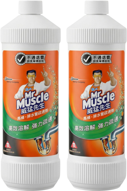 Mr Muscle 威猛先生 馬桶/排水管疏通劑, 960ml, 2瓶