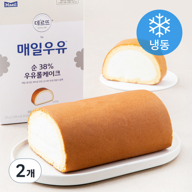 매일우유 데르뜨 순 38% 우유롤케이크 (냉동), 370g, 2개