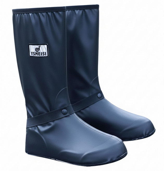 YSMEISI 玉山美斯 高筒防水雨鞋套, 黑色, 1雙