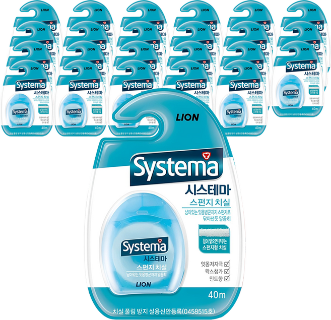 시스테마 스펀지 치실 랜덤발송, 40m, 1개입, 24개