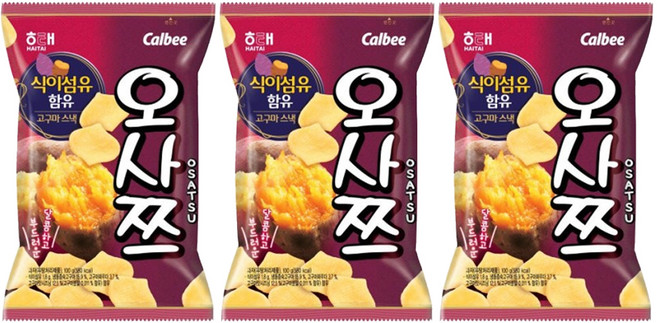해태제과 오사쯔 과자, 100g, 3개