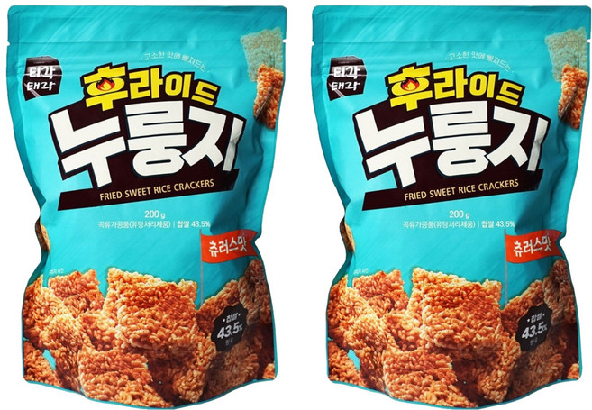 티각태각 후라이드 누룽지 츄러스맛, 200g, 2개