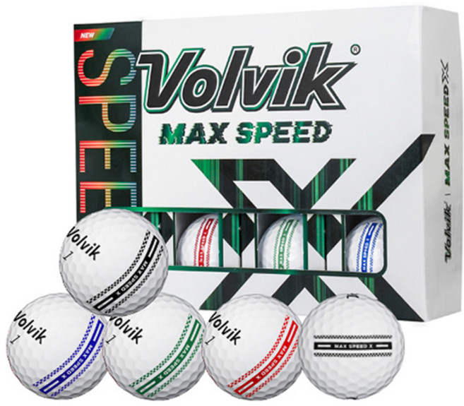 볼빅 맥스 스피드 X 플래그라인 골프공 정품볼 2피스 42.67mm, 혼합색상, 12개입, 1세트