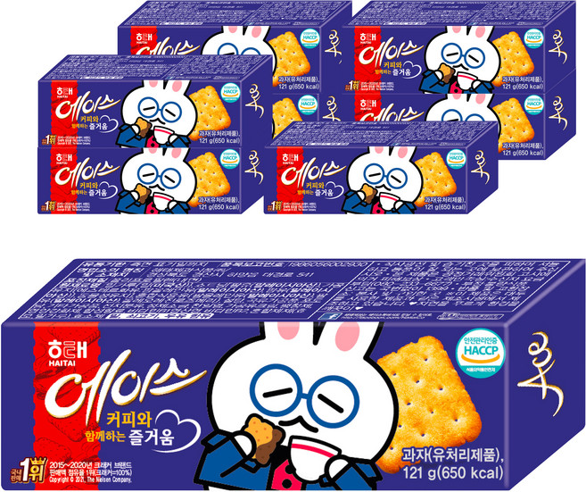 해태제과 에이스 과자, 121g, 8개