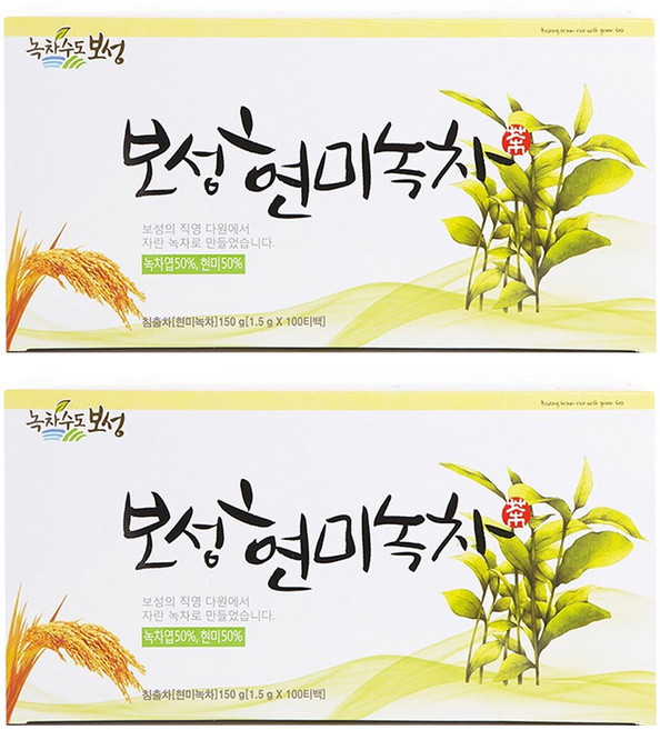 녹차수도보성 현미녹차 티백, 1.5g, 100개입, 2개