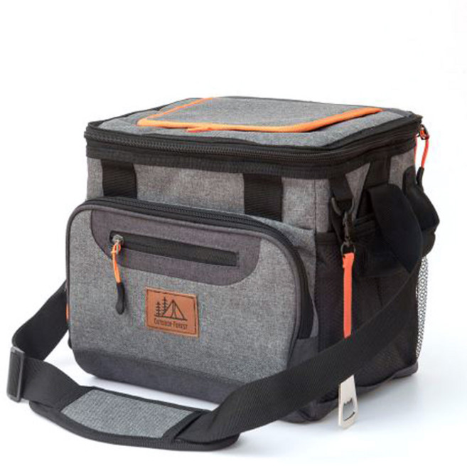 아웃도어포레스트 접이식 피크닉 쿨러백 아이스박스, 그레이, 9L