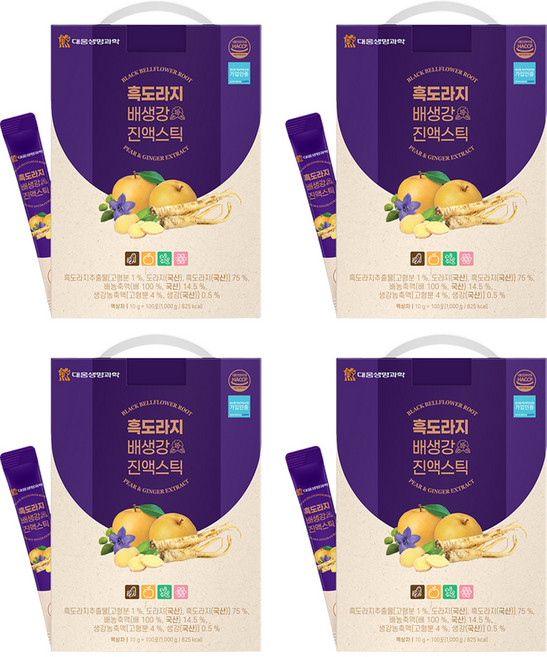 대웅생명과학 흑도라지 배 생강 진액스틱, 1kg, 4박스