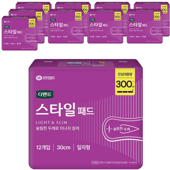 Depend 利清爽 女性用時尚護墊 超薄, 12入, 10個