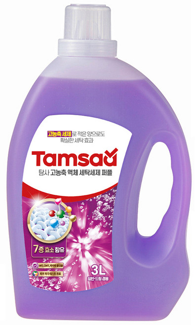 탐사 고농축 액체 세탁 세제 퍼플, 3L, 1개