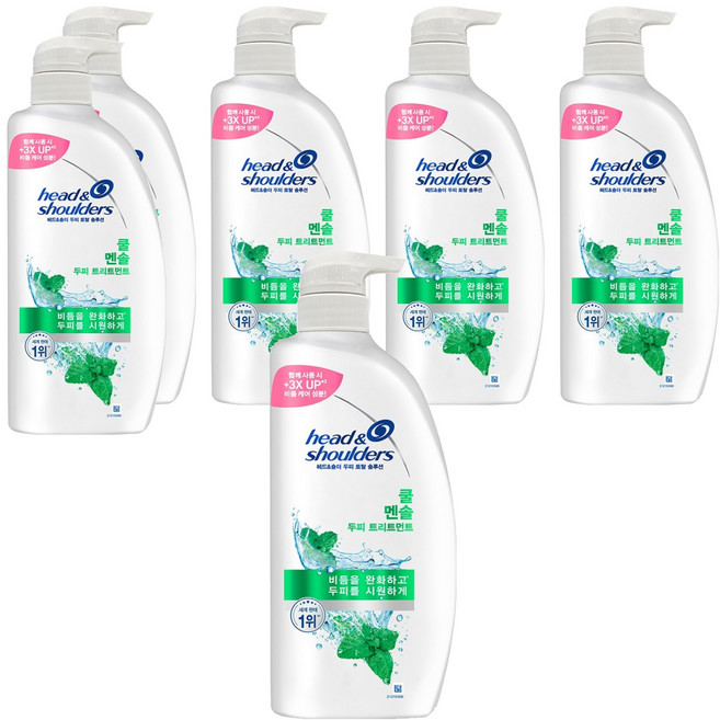 head&shoulders 海倫仙度絲 全效解決方案 酷涼薄荷頭皮護理, 6個, 850ml
