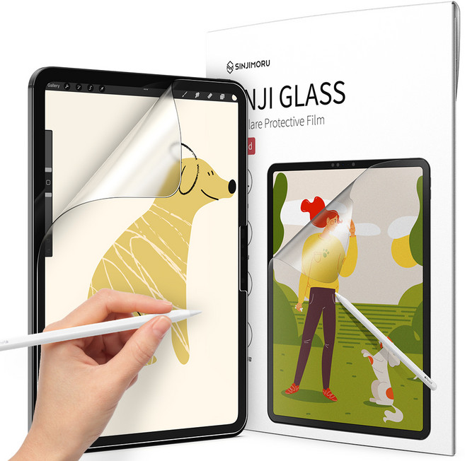 신지모루 태블릿 저반사 지문방지 소프트 필기감 액정보호필름, 1개