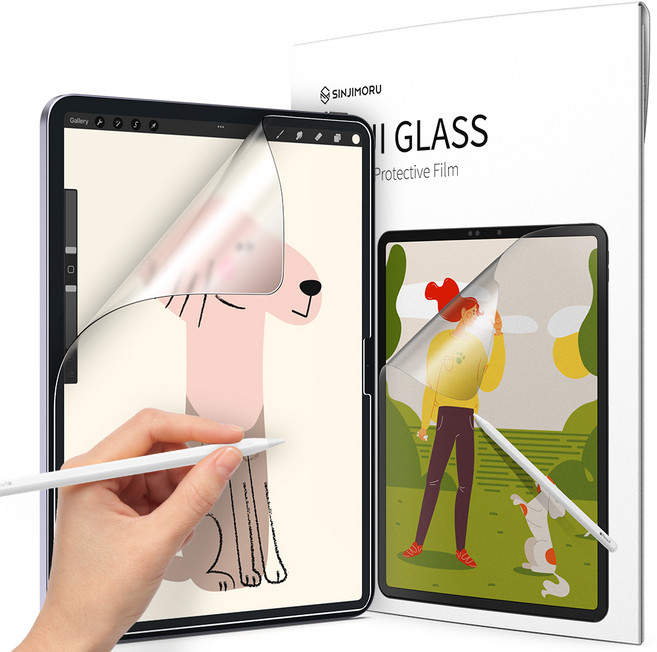 신지모루 태블릿 저반사 지문방지 소프트 필기감 액정보호필름, 1개