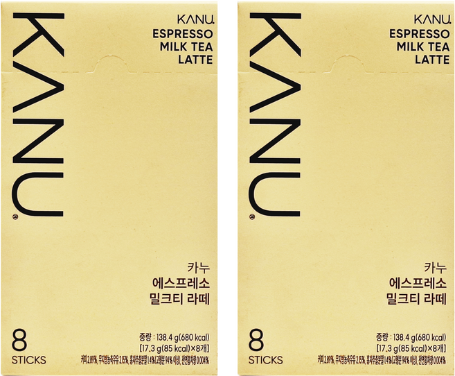 KANU 紅茶拿鐵咖啡, 17.3g, 8條, 2盒