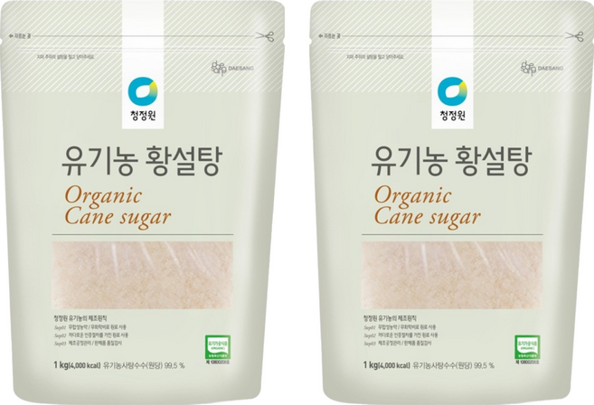 청정원 유기농 황설탕, 1kg, 2개