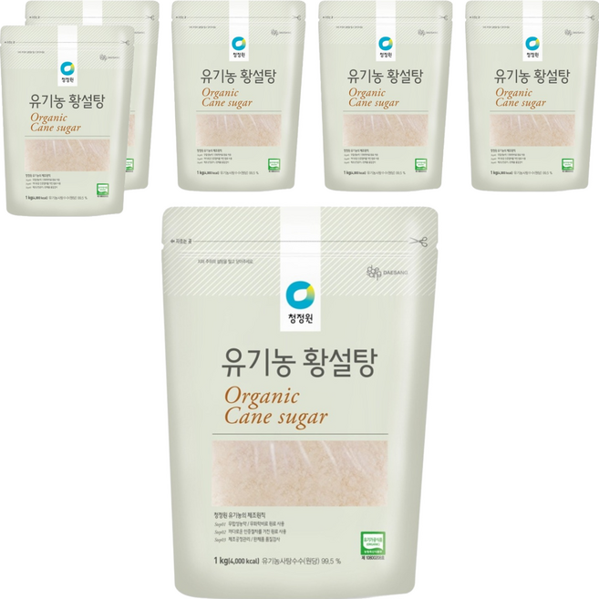 청정원 유기농 황설탕, 1kg, 6개