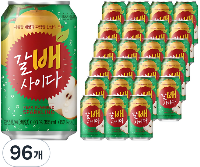 해태htb 갈배사이다, 355ml, 96개