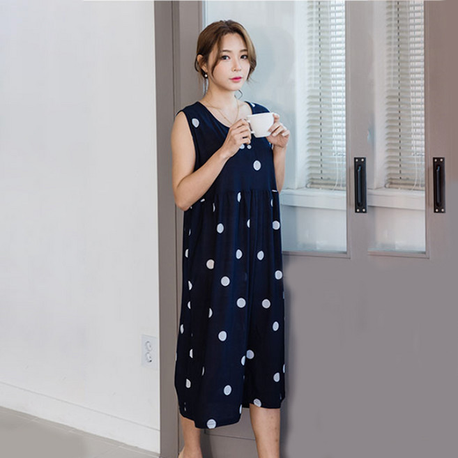 디에스도씨 여성용 냉감 네이쳐마 민소매 잠옷 원피스