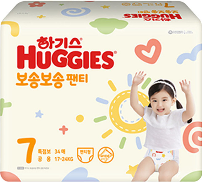 하기스 보송보송 팬티형 기저귀 남여공용, 7단계, 34매