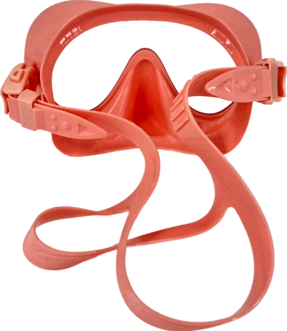 AQUATEC 無框矽膠單面鏡窄版 MK-201 馬卡龍粉 157mm*81mm 女用 潛水面鏡 1個