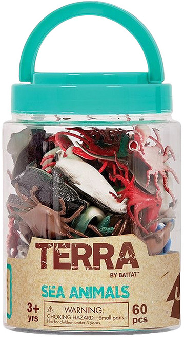 TERRA BY BATTAT 海洋生物玩具 3歲以上 60個, 海洋生物 多色, 1桶