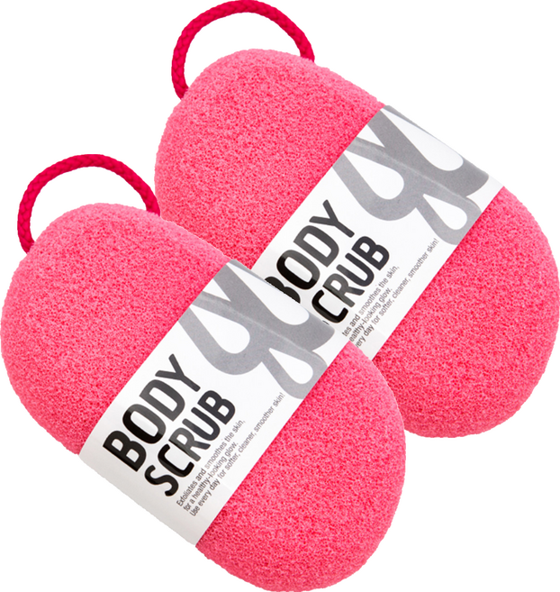 퓨어레인 바디스크럽 소프트 샤워 스폰지, 핑크, 1개입, 2개