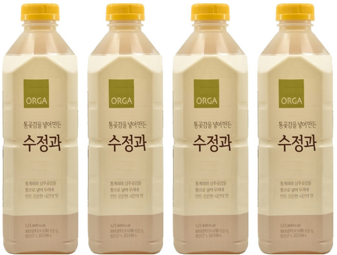 올가홀푸드 통곶감을 넣어 만든 수정과, 4개, 1.2L