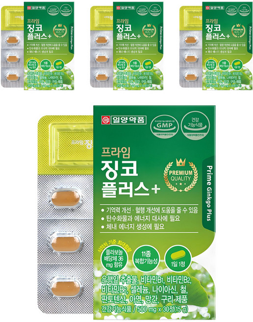 일양약품 프라임 징코 플러스, 30정, 4개