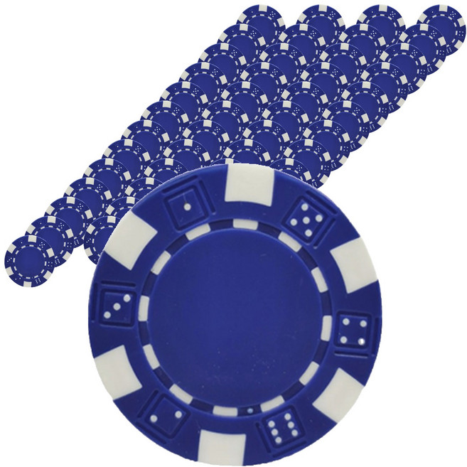 다싸닷컴 국제규격 컬러 포커칩, 블루, 50개