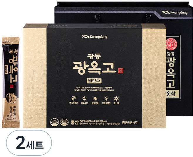 광동제약 광옥고 밸런스 홍삼 30포 + 전용 쇼핑백, 300ml, 2세트