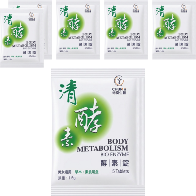 均奕 清酵素 酵素錠, 0.3g, 5顆, 6包