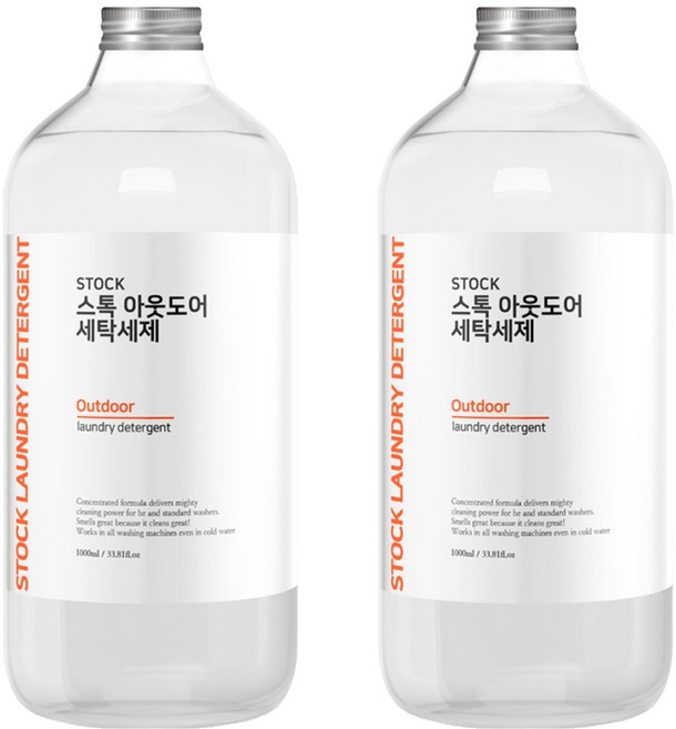 STOCK 아웃도어 세탁세제 본품, 1L, 2개